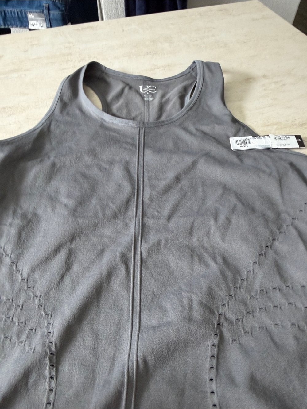 Women's Charcoal Gray Seam-Detail Racerback Tank